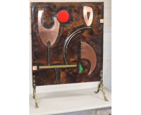 Sam Fanaroff. An enamelled copper firescreen, numbered 008 height 82.5cm