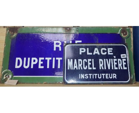 Two French enamel signs