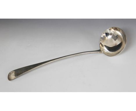 A George III Old English pattern silver ladle, Solomon Hougham, London 1799, 35cm long, weight 6.28ozt 