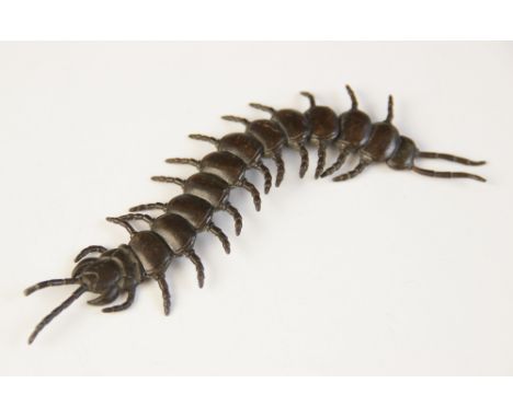 A Japanese bronze articulated centipede okimono, Meiji period (1868-1912), 16cm long 