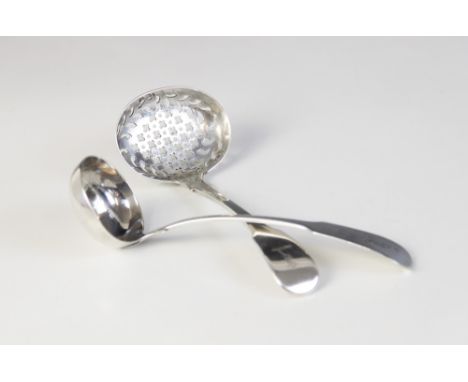 A Victorian Scottish fiddle pattern silver sauce ladle, Millidge &amp; Son, Edinburgh 1843, the thumbpiece engraved with a ph