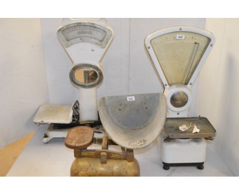 A set of early 20th Century grocery scales by W. &amp; T. Avery Ltd; and two other shop scales. (3)