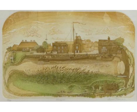 Glynn Thomas (b.1946) - Snape, etching heightened in colour on wove paper, signed, titled and numbered '69/100' in pencil to 