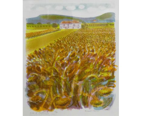 § Bernard Cheese (1925-2013) - Field of sunflowers, lithograph printed in colours, signed, titled and further stated (exhibit