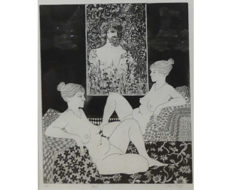Jan Tagg - Pan, etching with aquatint on wove paper, signed, titled and with further 'A/P' in pencil to the margin, visible s
