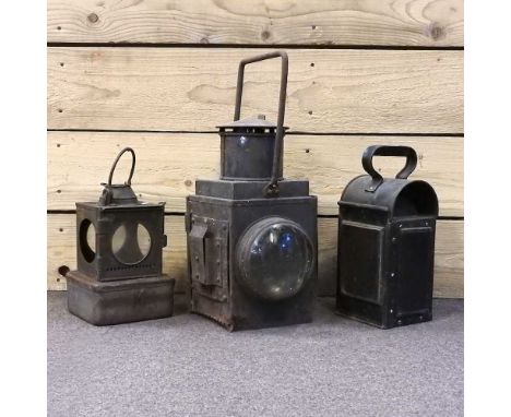 A railway lantern, together with two others (3)