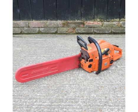 A Husqvarna petrol chainsaw