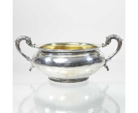 A William IV silver sucrier, of circular twin handled shape, London 1832, 262g, 20cm wide overallOverall condition looks to b