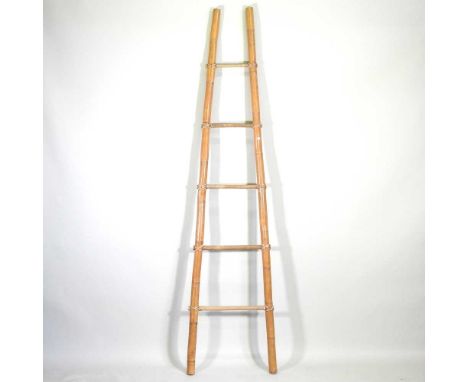 A bamboo ladder, 236cm highOverall condition is complete and usable, but with some light signs of use.