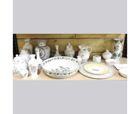 A large Royal Worcester Herb pattern bowl, 32cm diameter, together with a collection of decorative china, to include Aynsley