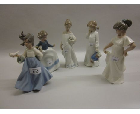 Group of five various Nao porcelain figures