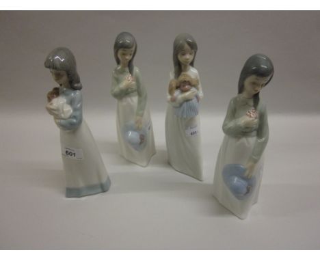 Group of four various Nao porcelain figures