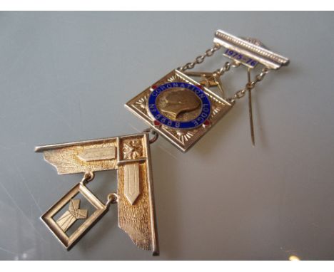 Silver gilt enamel decorated Coronation Lodge Masonic jewel