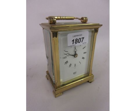 Small brass cased carriage clock with a single train movement, signed Dent, London
