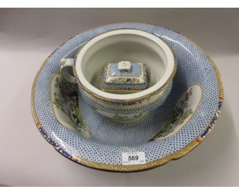 Copeland Spode pottery wash basin, chamber pot and soap dish