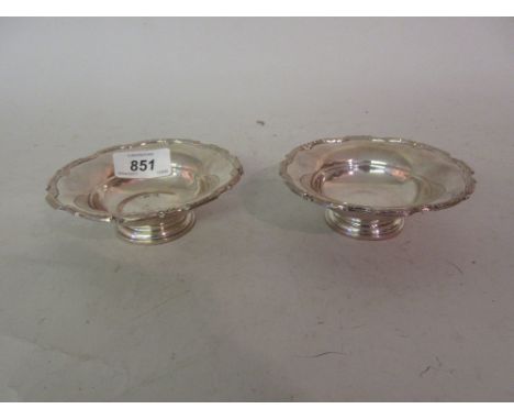 Pair of small Birmingham silver pedestal trinket dishes