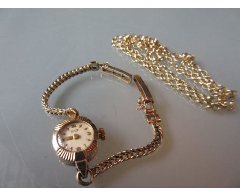 9ct Gold Tissot wristwatch and a 9ct gold belcher link chain