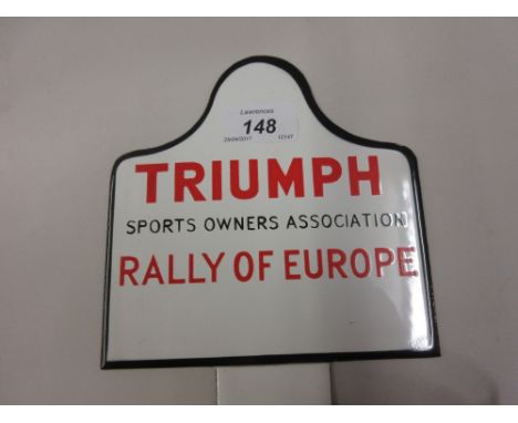 Enamel car badge, Triumph Sports Owners Association Rally of Europe