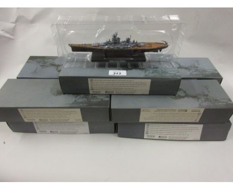 Group of nine boxed atlas Editions, collectors small scale die-cast and plastic models of battleships