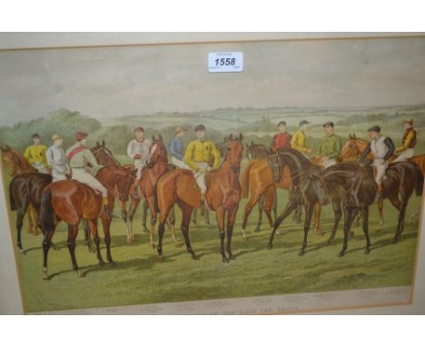 19th Century coloured lithograph after Sturgess, ' Derby Heroes of the Last Ten Years '