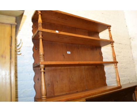 19th Century pine wall bracket with turned supports