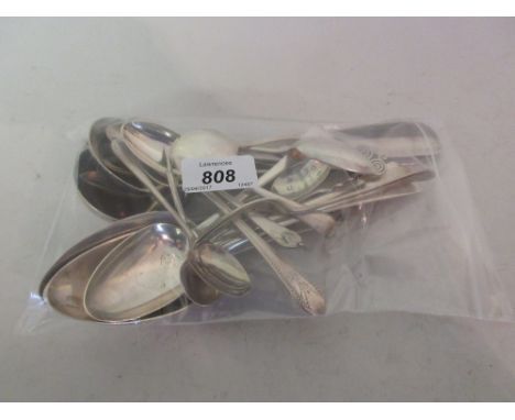 Quantity of various silver flatware including: tablespoons, ladles, teaspoons