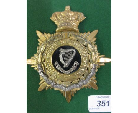 Victorian Connaught Rangers Officer's helmet plate