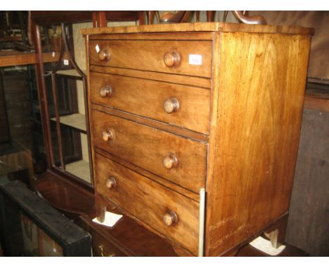 George III mahogany and black line inlaid converted commode with bracket feet