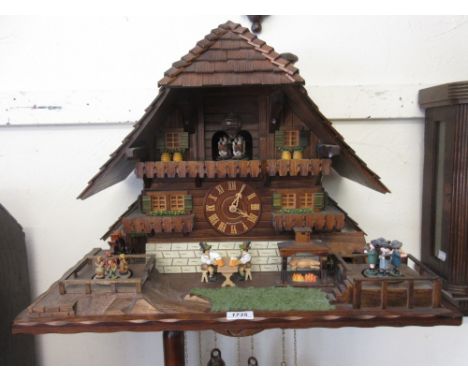 Rare mid 20th Century Schneider cuckoo clock with a four train weight driven movement from an Edition of 150