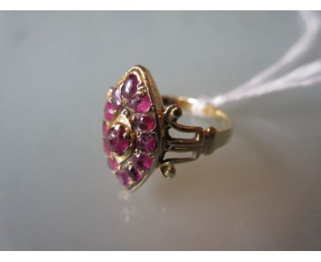 19th Century yellow gold ruby set ring