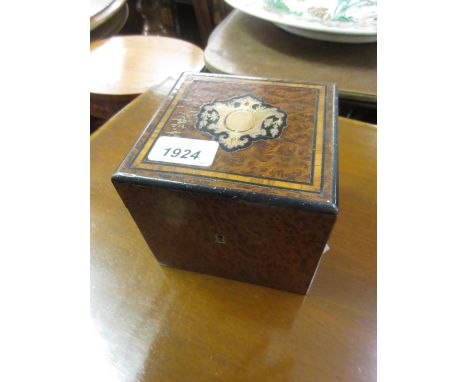 19th Century French amboyna square tea caddy