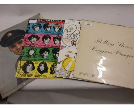 The Rolling Stones ' Some Girls ' L.P., Led Zeppelin III L.P., Rolling Stones ' Beggars Banquet ' L.P. and an Elvis ' Hell on