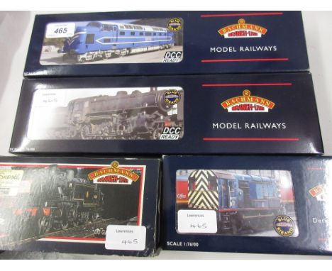 Bachmann 00 gauge diesel locomotive Deltic in original box, similar Ivatt class 2-6-0 locomotive and tender together with an 