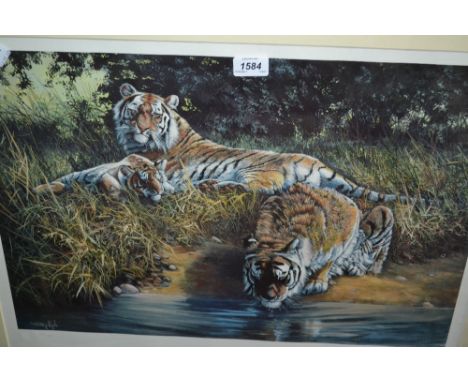 Dorothy Hyde, Limited Edition print of tigers, signed in pencil, together with a quantity of various other prints, paintings 