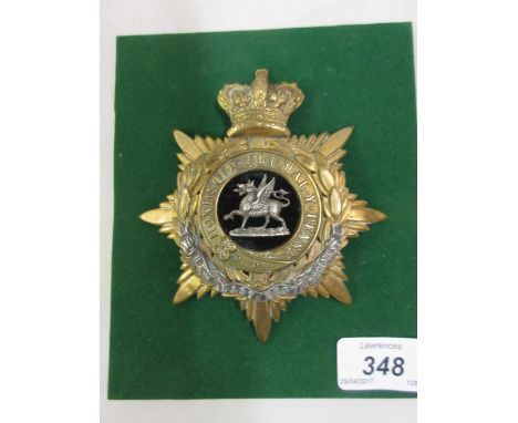 Victorian East Kent regiment Officer's helmet plate