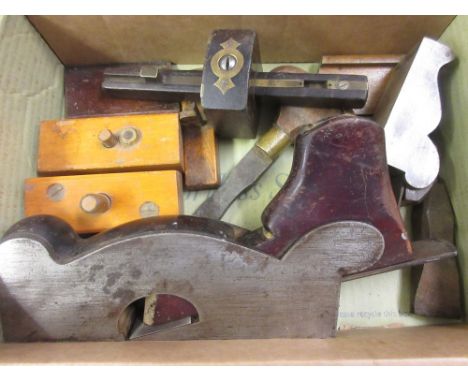 Small Buck woodworking plane together with a small quantity of other carpenters tools