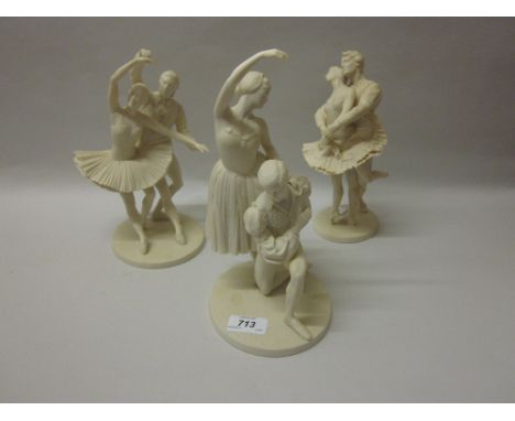 Group of three Franklin Mint Royal Ballet bisque groups