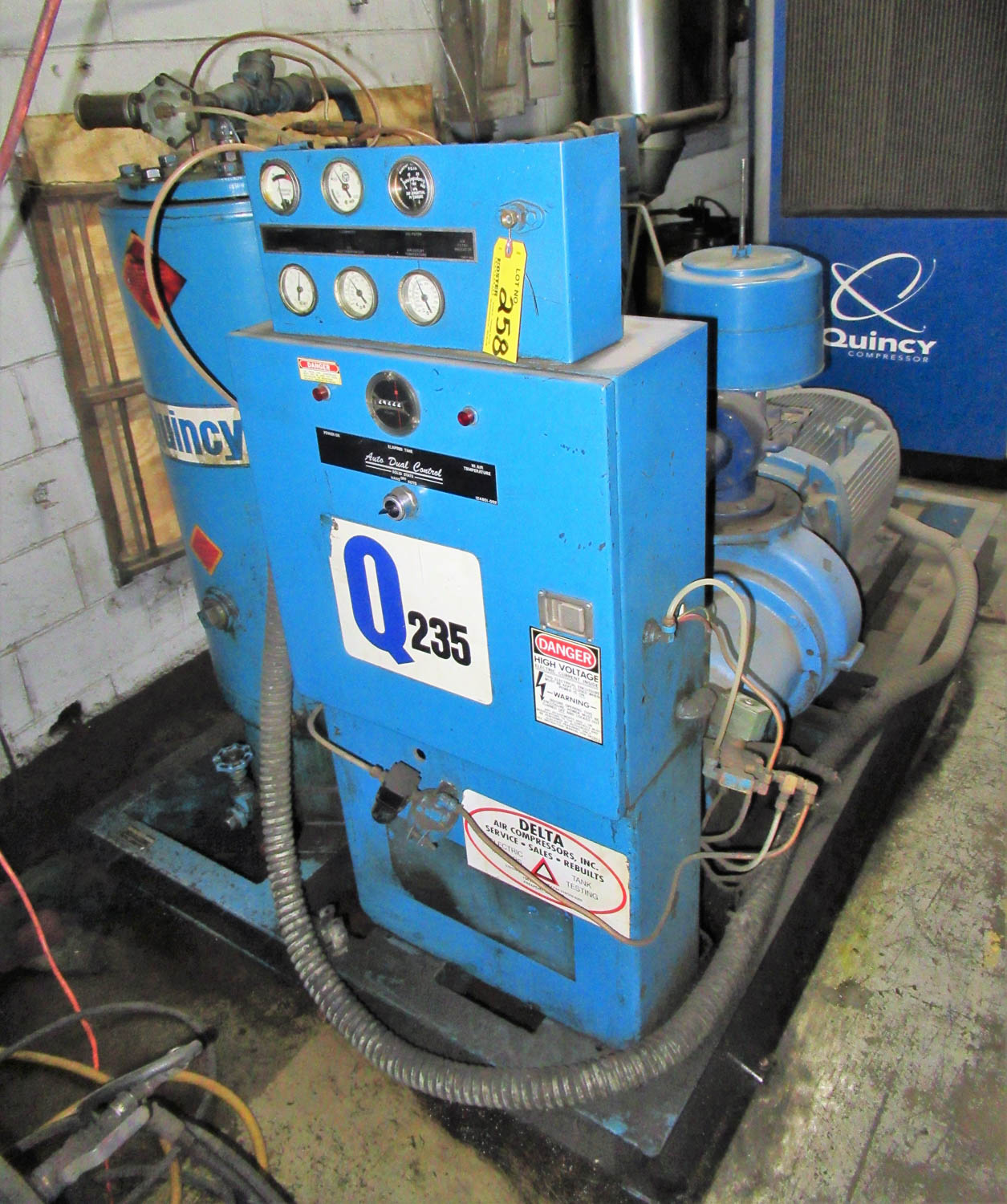 50HP QUINCY MDL. Q235 ROTARY SCREW TYPE AIR COMPRESSOR, S/N QSI235