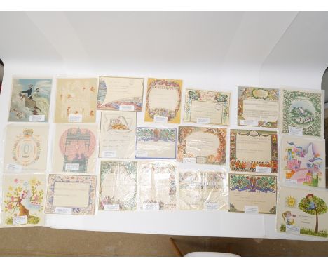 A packet of twenty one various G.P.O. Greetings and similar telegrams, mainly 1930's-1960's, all with notes as to artist, pri