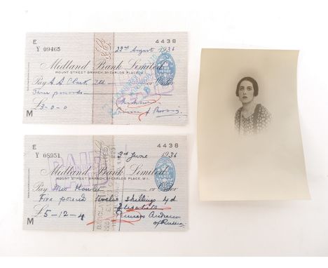 European Royalty ephemera, Romanov family, comprising two English cheques, 1936, one signed by Prince Andrew of Russia, (Prin