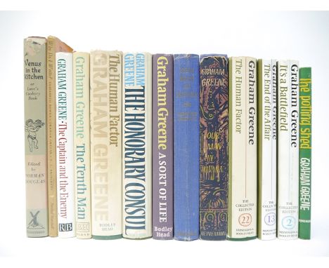 A small collection of Graham Greene novels and related, including 'Our Man in Havana', Heinemann, 1958, 1st edition in dust w