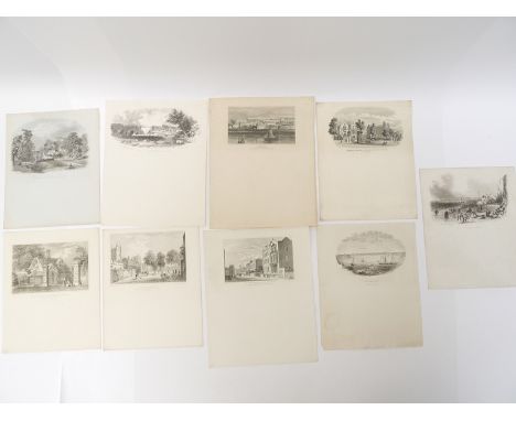 A packet of nine various 19th Century illustrated letter sheets, all unused, all with engraved or lithographed views, mainly 
