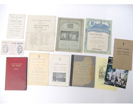 A packet of ephemeral booklets, pamphlets etc relating to St Nicholas Church, Great Yarmouth etc, including: [Samuel Vincent]