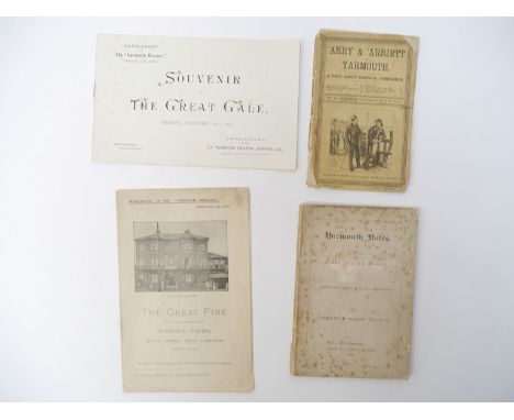 Four scarce Great Yarmouth ephemeral pamphlets and booklets, comprising: 'Souvenir of The Great Gale, Monday, November 29th 1