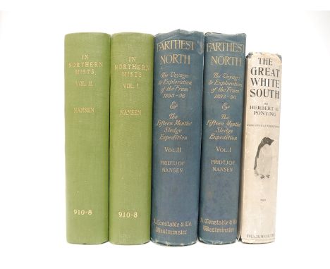 Fridtjof Nansen, 2 titles: 'Farthest North', London, Archibald Constable, 1897, 1st edition, 2 volumes, etched frontispiece t