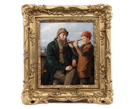 WILLIAM CHARLES THOMAS DOBSON RA RWS (BRITISH 1817 - 1898), THE YOUNG FISHERMAN oil on canvas, monogrammedframedimage size 36