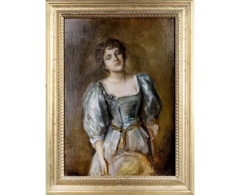 FRANZ VON LENBACH (GERMAN 1836 - 1904), PORTRAIT OF THE ACTRESS MAXINE ELLIOT oil on canvasframedtogether with a preparatory 