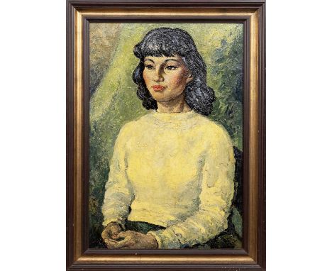 CIRCLE OF VLADIMIR GRIGORYEVICH TRETCKIKOFF (RUSSIAN 1913 - 2006), PORTRAIT OF A WOMAN oil on boardframed image size 75cm x 5