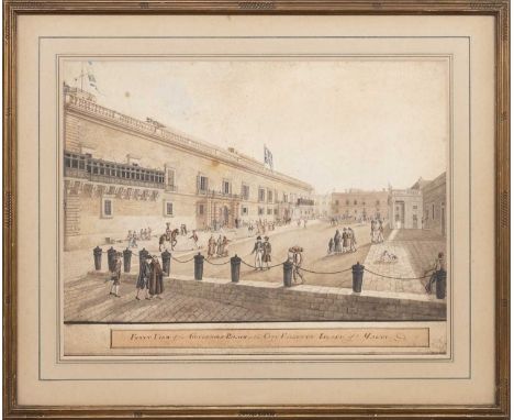 ATTRIBUTED TO CHARLES FREDERICK DE BROCKTORFF (GERMAN/DANISH 1775 - 1850), FRONT VIEW OF THE GOVERNORS PALACE IN THE CITY OF 