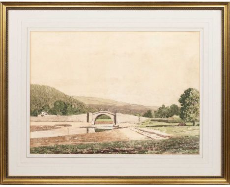 GEORGE HOUSTON RSA RSW (SCOTTISH 1869 - 1947), GARRON BRIDGE, INVERARY  watercolour on paper, signedmounted, framed and under
